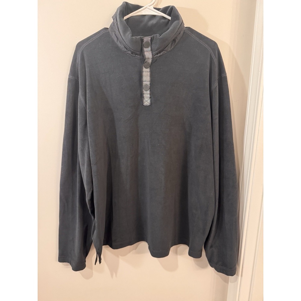 Tommy Bahama Paradise Tech Mens Quarter 1/4 Button Sweater Sz XL Stretch Black